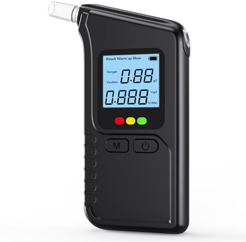 ROTTOGOON Alkoholtester mit Zwei Sensoren, Professioneller Promillemessgerät mit Digitaler LCD-Anzeige Tragbarer Alkoholmessgerät Enthält 20 Düsen für Den Persönlichen und Professionellen Gebrauc