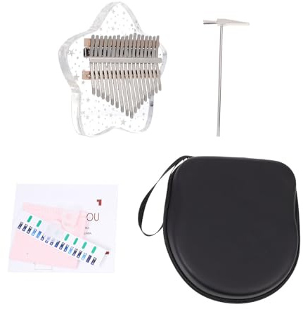 Cabilock Kristall-17-noten Kalimba Daumenklavier Kleiner Fingerklavier Mit Stern Design Transparente Acryl Kalimba Für Anfänger Natürlich Melodischer Klang