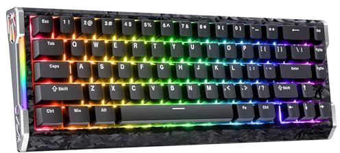 ATTACK SHARK R68 HE Clavier Gaming Magnétique 8000Hz, Fibre de Carbone Forgée & Aluminium CNC, Rapid Trigger 0,005 mm, Effet Hall, 60% Filaire RGB, Snap Tap, US QWERTY, Noir