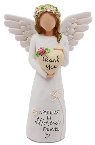 Thank You Gift Angel, Elegant Angel Ornaments Figurines, Positive Affirmation Gifts, Inspirational Gifts, Presents for Women Teachers Friend Nurse Mum Colleagues, 5.12×3.35 Inch Resin Statue