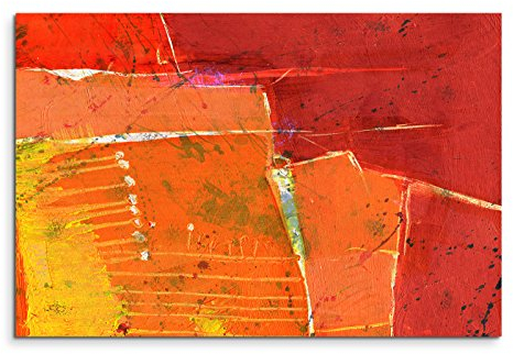 Paul Sinus Art 120x80cm Leinwandbild Leinwanddruck Kunstdruck Wandbild gelb rot orange gemalt