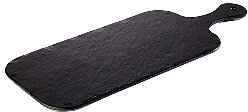 APS 84258 skiffer-ROCK, svart tablett av melamin med skifferoptik, 40 x 20 x 1,5 cm