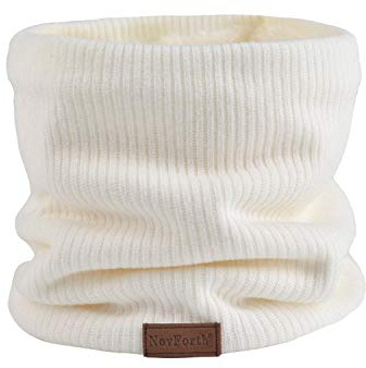 NovForth Winter Neck Warmer Fleece Lined Infinity Scarf Thicken Windproof and Dust Skiing Circle for mens women Double-Layer Fleece Lining Knit