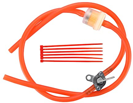 GOOFIT Roter Benzinschlauch Kraftstoff Gummi Rohrleitung 6mm Kraftstoffventil Pumpe Tank geschlossen Ersatz für Moped Dirt ATV Moped Scooters Pack Pocket