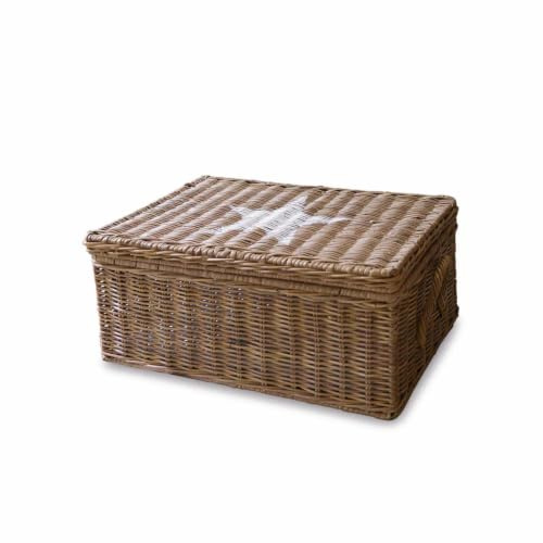 Loberon Box Carcans, braun/weiß