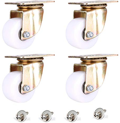 4x Weiß Schwenkrollen Möbelrollen 2-Zoll Lenkrollen Schwerlastrollen Nylon Transportrollen Strandkorbrollen Warenkorbrollen,360° Deckplatte,Tragfähigkeit 500kg,Mit Schrauben (universal)