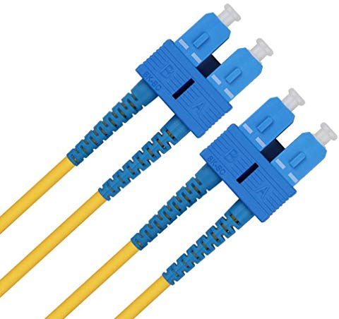 ipolex Cavo Patch in Fibra SC a SC Modalità Unica, 1/10Gb OS2, Internet Duplex 9/125μm Jumper LSZH per Transceiver SMF SFP/SFP+, 2 Metri, 1-Pack