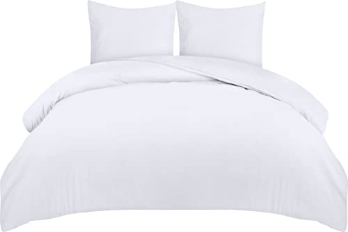 Utopia Bedding Funda Nordica 220 x 240 - Microfibra Juego de Funda Edredon 220x240 cm y 2 Fundas de Almohada 65x65 cm (Blanco)