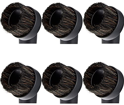 Tianlong 6Pieces Round Dust Brush Soft Horsehair Bristle Vacuum Attachments Dusting Brush Cleaner Dust Brush, Vacuum Brushes Replacement, Inner Dia 32mm/1.25 in for Most Brand Accepting