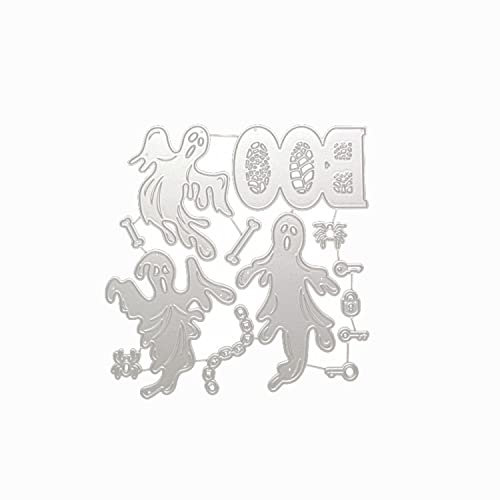 Qoiseys Halloween Geist Buh Stanzschablone Die Stanzen Basteln Prägeschablone, Stanzungen für DIY Scrapbooking Fotoalbum Dekoratives Papier Basteln Prägeschablone