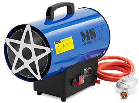 MSW Motor Technics MSW-GH-ET-15000 15000W 160m² Gas Heater, Combustion, Portable with Ergonomic Handle, Overheating Protection, Automatic Gas Loss Shutoff, Propane Heater