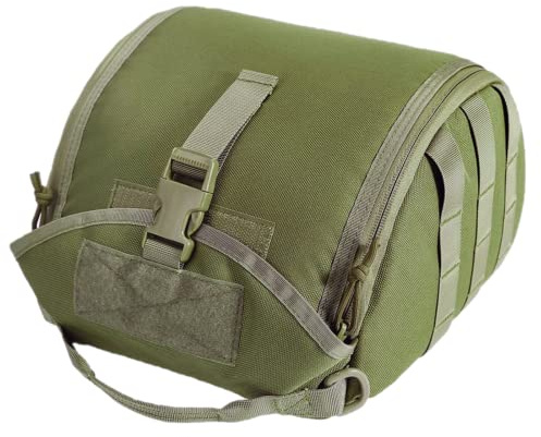 M MCGUIRE GEAR Tactical MOLLE Clamshell Helmet Bag, Padded and Fleece Lined Storage Case for Airsoft MilSim Motorcycle and Bike Helmets, MOLLE Compatible (Olive Drab)