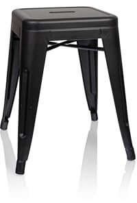 hjh OFFICE Metallhocker, stapelbarer Bistrohocker im Industrial Design