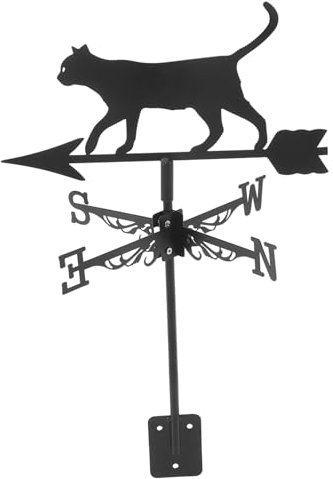 Kisangel Girouette Acier Inoxydable avec Design De Chat Indicateur De Vent Décoratif pour Jardin Et Terrasse Résistant Aux Intempéries Et