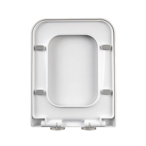 DRYFAL Toilettendeckel Eckig, WC Sitz Toilettensitz Mit Absenkautomatik, Fast Fix/Schnellbefestigung, WC Sitz Eckig aus PP, Softclose, Antibakterielle, Klodeckel Rechteckig,04F