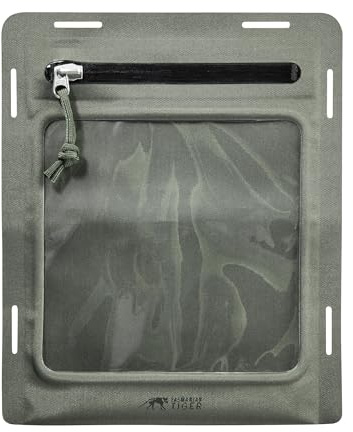 Tasmanian Tiger TT W-Pouch WR Wasserabweisende Dokumenten-Hülle, Handy-Hülle mit Molle-Adapter, Sichtfenster und Flausch-Klettfläche, Touchscreen-kompatibel