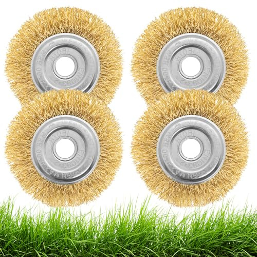HIULLEN 4 stycken ogräsborstar för friskärare, 12 mm universell vildgräsborste kompatibel med Gloria Multibrush och andra trådborstar, Weedbrush tillbehör för att ta bort ogräs och mossa