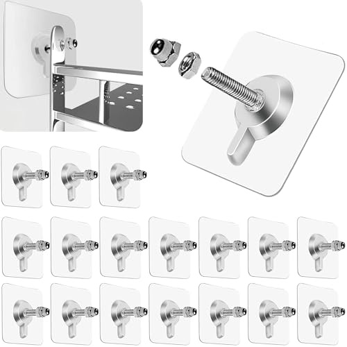 Oruiiju Lot de 24 Crochets auto-adhésifs transparents（1.6CM） - Crochet à vis Mural sans Poinçon-Adhésif Crochets pour Accroche Cadres Photo, Miroir, Art Mural, Lumières Décoratives, Sans Trou
