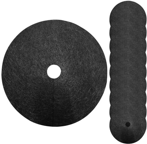 WJnflQN 10Pezzi 32cm Dischi Pacciamatura per Alberi Tappetino Pacciamatura Anelli Pacciamatura Anti Erbacce Tessuto Non Tessuto Copertura Vegetale Degradabile Protezione delle Radici Contro Le Erbacce