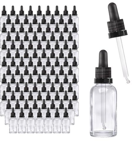 Oputec 143 x 30ml Pipettenflasche aus Klarglas mit Glaspipette: Großpackung Apotheker-Flaschen für Aromatherapie, ätherische Öle, Kosmetik, Tropfflasche für pharmazeutische Anwendungen und Labor