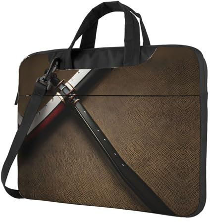 Japanskt samurajsvärd ultratunn laptopväska laptopfodral vattentåligt datorfodral laptopfodral kompatibelt, Svart, 13 inch