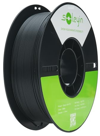 SOLEYIN Ultra PLA Filament 1.75mm Schwarz, 3D Drucker Filament 1kg Hochgeschwindigkeit 30-300mm/s Umweltfreundliche, für die meisten 3D-Drucker Creality Ender K1 K1C K2 plus