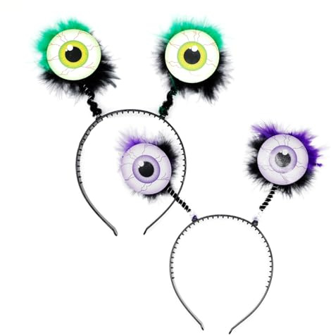 BORFUE Alien-Augen-Stirnband für Erwachsene, großes Auge, Ball-Kopfschmuck, Augapfel-Stirnband für Halloween, Unisex-Erwachsene, Purple
