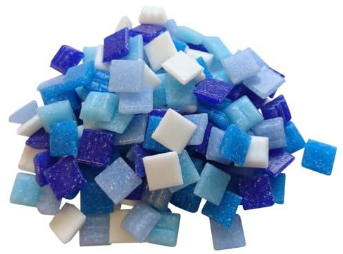 Zimasi 900 g di pietre per mosaico in vetro, 1 x 1 cm, circa 1350 pezzi, qualità premium per progetti fai da te, artigianato, decorazioni a mosaico, superficie di posa circa 36 x 36 cm, per interni ed