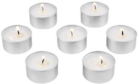 VEVOR 200 Pack Unscented Tea Lights Candles 6.5 Hours Long Burning Smokeless Tealight Candles, Dripless with Aluminum Cups, Natural Palm Wax Votive Candles for Home, Weddings, Christmas, White