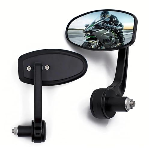 YUJYGAO Rétroviseurs de Guidon de Moto 7/8 22mm Rétroviseurs Latéraux Moto Compatible avec scooters VTT UTV Z1000 Z750 MT03 monster mt07 mt09 Street Sport Bike Cruiser