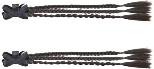 Btgghytr 2 geflochtene Haarspangen, lange Zopfperücken, Pferdeschwanz, Haarnadel, langlebig, Haarspangen für Partys, Hochzeiten, tägliches Haarstyling-Clips für Damen und Mädchen