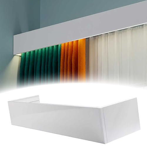 Vorhangschienenbox, extra lange Aluminium-Doppelschienen für Vorhänge, dekorative Querbehang für Rollos und Jalousien