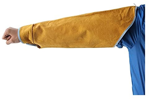 Schweißerschürze, Schweißder Leder Anti -Verbrichtungshülsenabdeckung Armschutz Flammhemmung mit hoher temperaturfestem Schweißwäschchen Arm Ärmel Werkstattbedarf