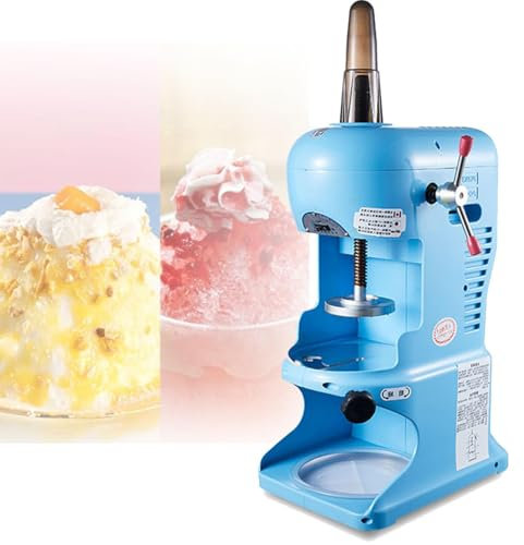 Macchina Elettrica per Ghiaccio Tritato 350W, Tritaghiaccio Di Grande Capacità, Macchina per Granita, Finezza Regolabile, Resa 90 Kg/H, Per Cocktail E Frullati,Blue