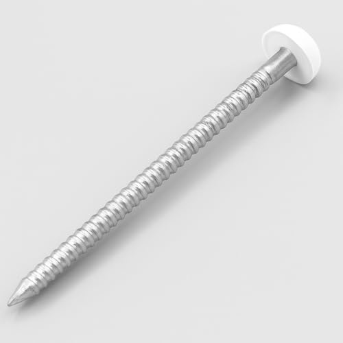 Lot de 250 clous à tête en plastique (40 mm), acier inoxydable, blanc, (poly top pins nails)