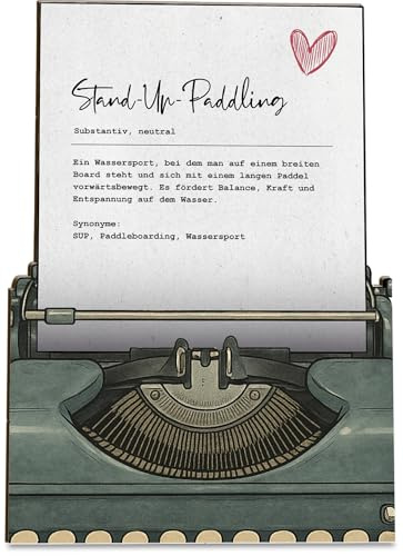 Stand Up Paddle Karte Definition Stand-Up-Paddling Holzkarte - Geburtstagskarte mit Umschlag - originelle Stand-Karte für viele Anlässe, originelles Präsent für besondere Momente, originelle