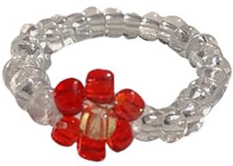 Mode Perlenringe Accessoire Verstellbare Elastische Designs Blumenringe Schmuck Für Frauen Und Handwerksliebhaber Elastische Perlenringe