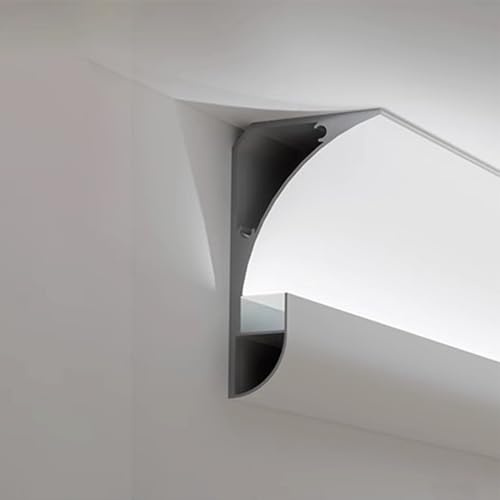 Applique da Parete a LED con Corona in Alluminio, Canale Personalizzabile, battiscopa Decorativo per soffitto, Profili di estrusione indiretti (1 m/3,3 Piedi)