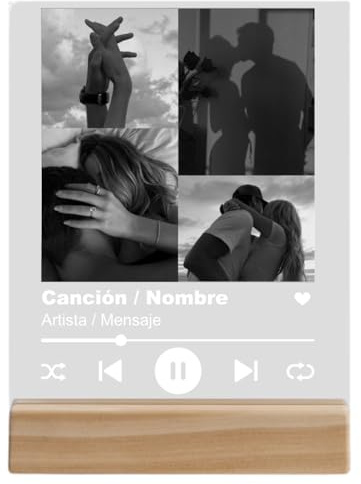 LaTostadora - Placa Personalizada Spotify - Placa Fotos Personalizadas Regalo Personalizado Pareja - Ideas Regalo San Valentín Navidad Cumpleaños