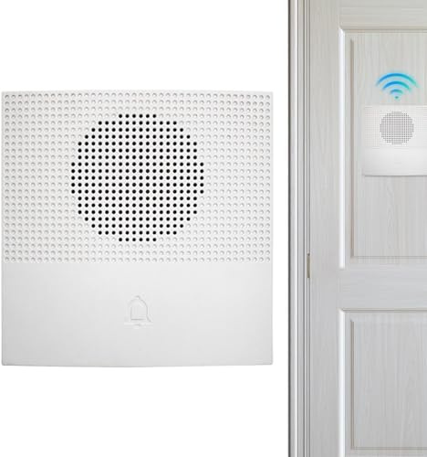 Campanello per porta montato a parete -12x8 cm 38 suonerie audio, avviso DC12V | Ampia gamma di suoni Campanello riutilizzabile per casa, appartamento, posto di lavoro, negozio, garage, magazzino, por