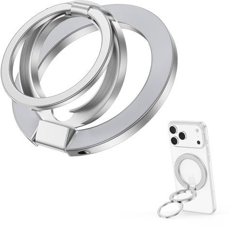 Dual-Sided Magnetic Phone Ring Holder for MagSafe Ring Stand for iPhone 17 16 15 14 13 12, Magnetic Phone Grip for MagSafe Kickstand for Samsung S26 Ultra S25 FE S24 S23 S22 S21 A16 A17 A56 A55 A36