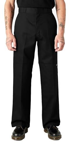 Dickies Arbetsbyxor för män med dubbla knän, Svart, 33W / 32L