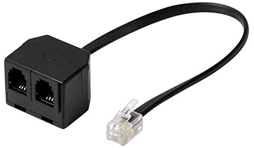 kab24® Telefonkabel Modularkabel (0,2m, RJ10 Y-Kabel)