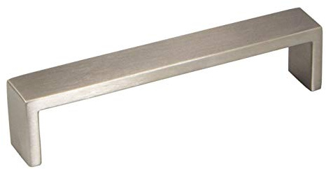 Gedotec Moderner Schubladengriff Küche Möbelgriff Edelstahl matt gebürstet - RISE | Griff mit Bohrabstand 128 mm | Schrankgriff Edelstahl massiv | 1 Stück - Design Küchengriff eckig mit Schrauben
