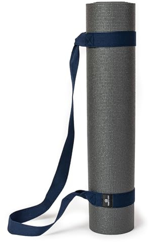 Yoga Studio Yogamatten-Tragegurt – 4 x 137 cm, Mehrzweck-Matten-Gurt mit verstellbaren Schlaufen, Gurt und Träger kombiniert (Die Yogamatte im Bild dient nur zur Veranschaulichung.) (Marineblau)
