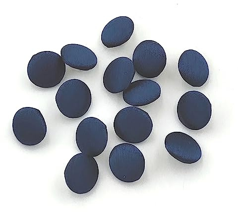YOOGCORETT 30pcs Navy Satin Fabric Cloth Covered Buttons with Shank for Bridal Wedding Dress Buttons, DIY Sewing, Handmade Scrapbooking Decorations 12.5mm