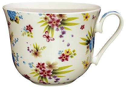Jameson & Tailor mugg 480 ml av veganskt briljantporslin, färgglada blommor och turkos