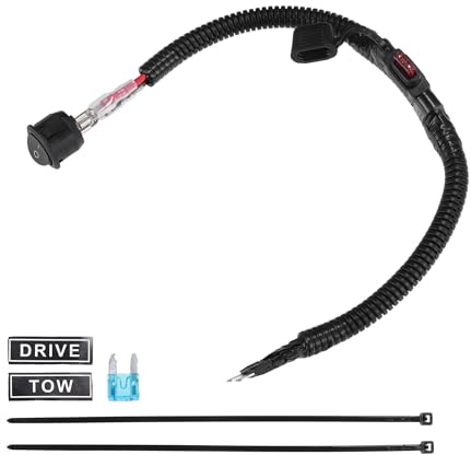 Hihaha 30cm Universal Automotive Switched Fuse Bypass Kit/Fuse Bypass Switch/Durable / 1 pcs Black