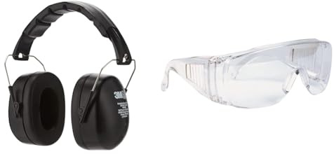 3M Casque Antibruit Pliable 90563E, protection auditive confortable recommandée pour des niveaux de bruit compris entre 94 et 105 dB, noir, 1 pièce & Brueder Mannesmann M40100 Glasses