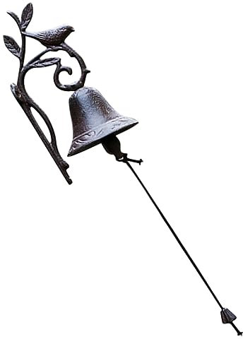 POPETPOP Antique Cast Doorbell Birds Design Wall Hanging Vintage Entry Door Bell